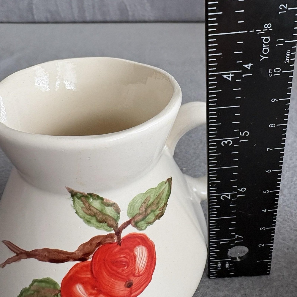 Apple Red Cream And Sugar Set Hand painted Vintage Dinnerware MCM Handmade - Picture 14 of 16